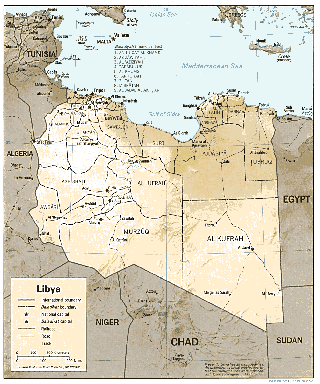 Libyen als Landkarte